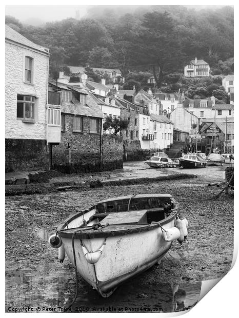Polperro harbour, Cornwall Print by Peter Towle