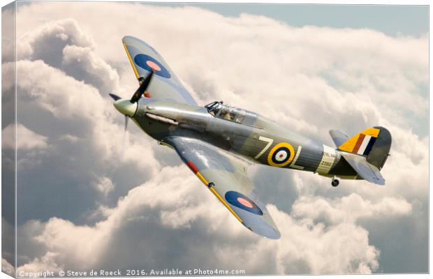 Flying High; Royal Navy Hawker Sea Hurricane. Canvas Print by Steve de Roeck