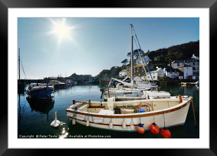 Polperro harbour, Cornwall  Framed Mounted Print by Peter Towle
