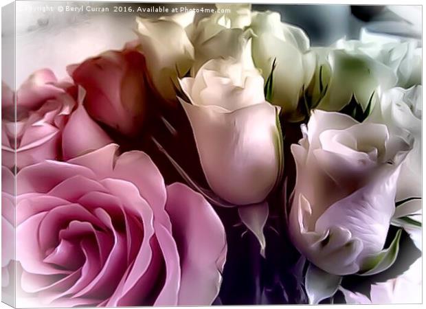 Enchanting English Rose Bouquet Canvas Print by Beryl Curran