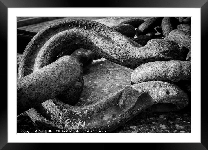 Shackle and chains. Framed Mounted Print by Paul Cullen
