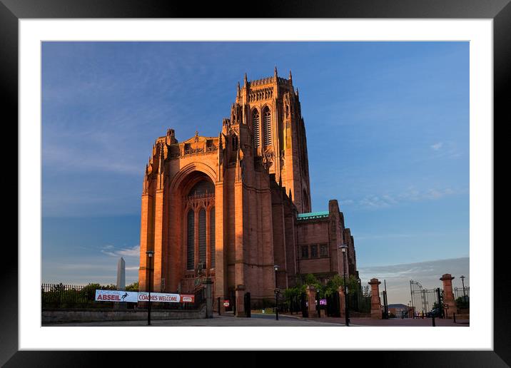 LIVERPOOL ANGLICAN CATHEDRAL NORTH FRONT Framed Mounted Print by John Hickey-Fry
