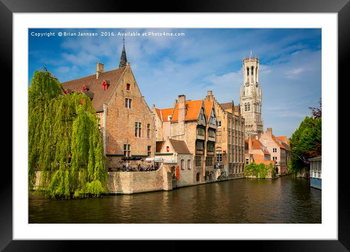 Bruges Canal  Framed Mounted Print by Brian Jannsen