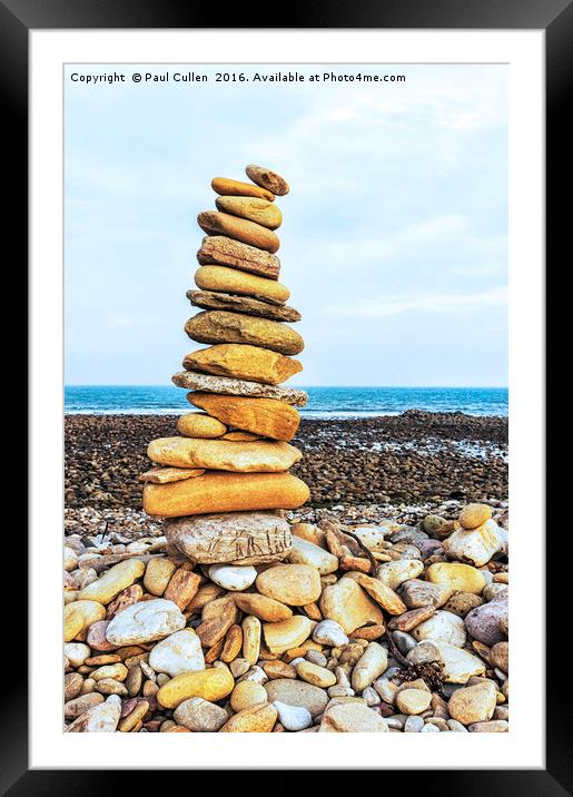 Stone Stack Framed Mounted Print by Paul Cullen