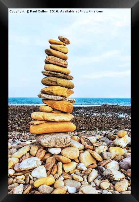 Stone Stack Framed Print by Paul Cullen