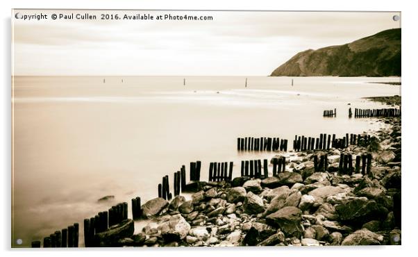 Lynmouth Sea Defences Acrylic by Paul Cullen
