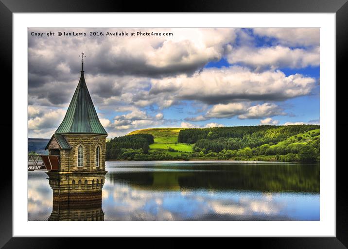 Pontsticill  Dam Valve Tower Framed Mounted Print by Ian Lewis