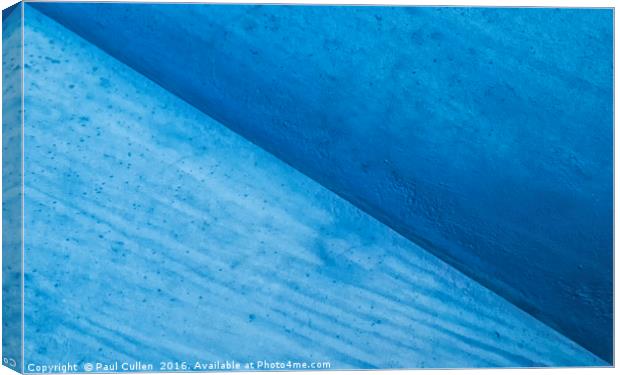 Abstract blue diagonal. Canvas Print by Paul Cullen