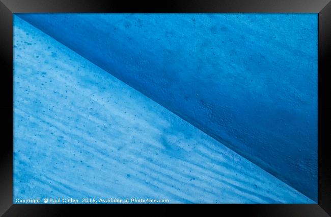 Abstract blue diagonal. Framed Print by Paul Cullen