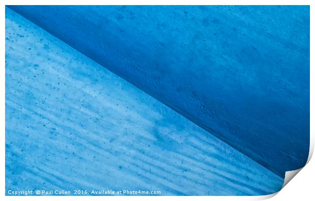 Abstract blue diagonal. Print by Paul Cullen