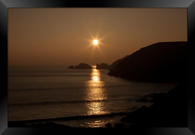 Sunset at Newgale Framed Print by Gary Finnigan