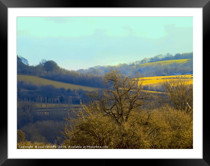 the wye valley , herefordshire Framed Mounted Print by paul ratcliffe