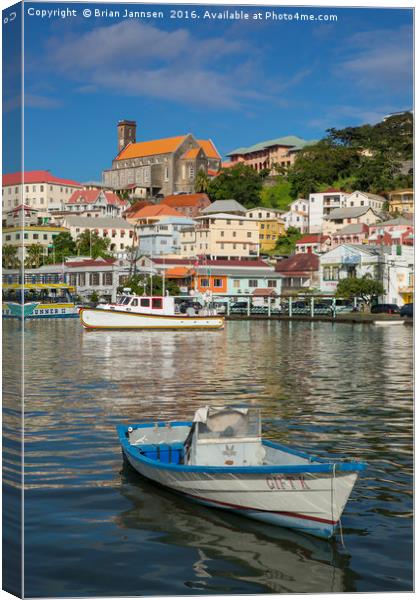 The Carenage - inner harbor in St Georges - Grenad Canvas Print by Brian Jannsen