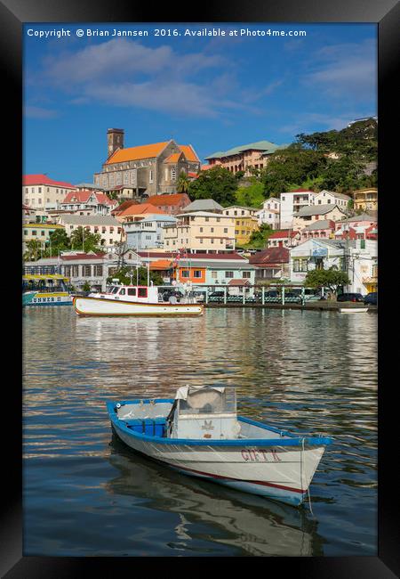 The Carenage - inner harbor in St Georges - Grenad Framed Print by Brian Jannsen