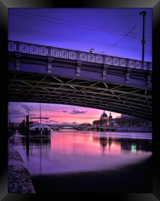 City Lights - Lyon Framed Print by Sebastian Wuttke