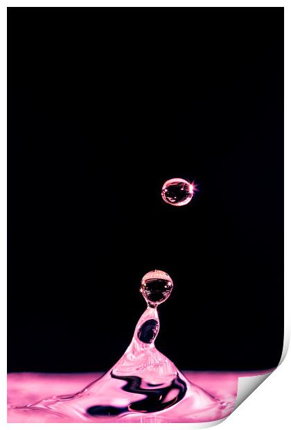 Pink Water Drop Print by Mick Sadler ARPS