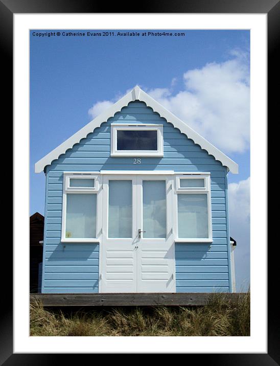 Sky blue beach hut Framed Mounted Print by Catherine Fowler