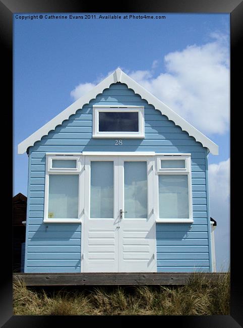 Sky blue beach hut Framed Print by Catherine Fowler