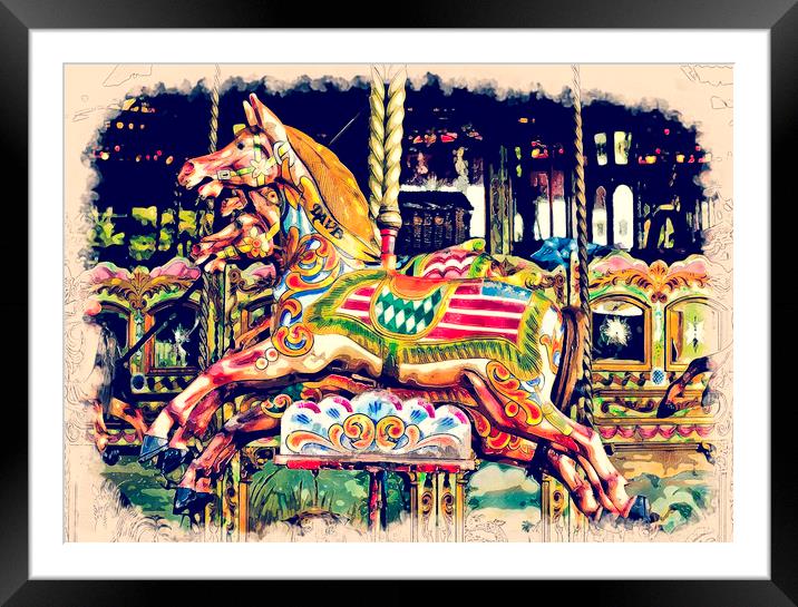 The Carousel Horse Framed Mounted Print by Tanya Hall