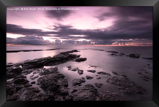 Purple Rise at the Naze Framed Print by Rob Woolf