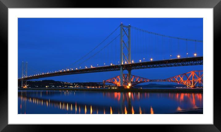 The Forth Bridges Framed Mounted Print by Angela H