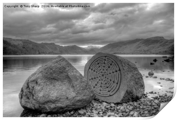 Millennium Stone, Derwent Water, Cumbria Print by Tony Sharp LRPS CPAGB