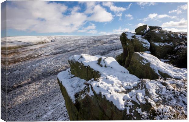 The Worm Stones in winter Canvas Print by Andrew Kearton