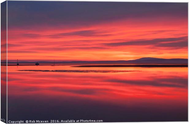 Sunset over the bay Canvas Print by Rob Mcewen