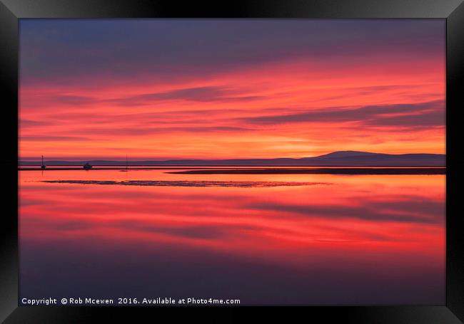 Sunset over the bay Framed Print by Rob Mcewen