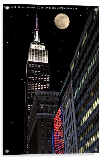 Empire State dark nights Acrylic by tom downing