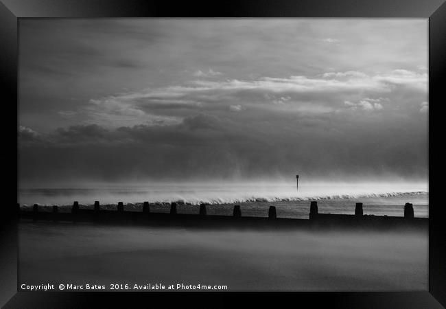 Storm Henry on the North east coast Framed Print by Marc Bates