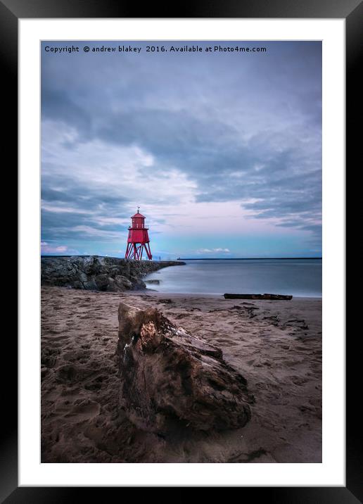 Littlehaven and the Groyne Framed Mounted Print by andrew blakey