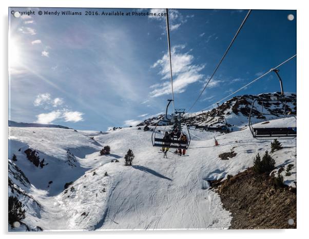 On the Chair Lift Acrylic by Wendy Williams CPAGB