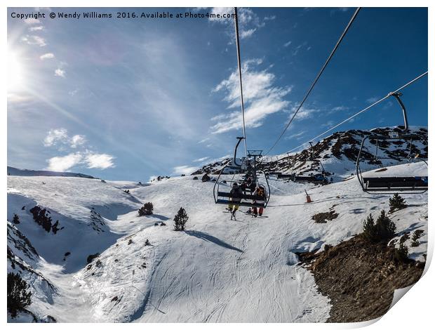 On the Chair Lift Print by Wendy Williams CPAGB