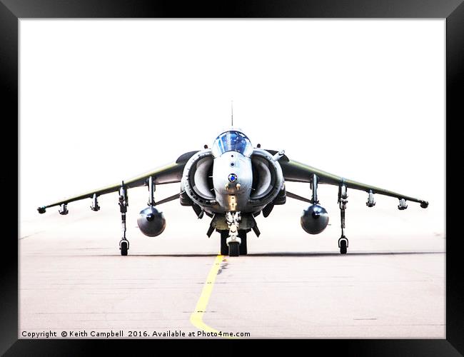 RAF Harrier head-on Framed Print by Keith Campbell
