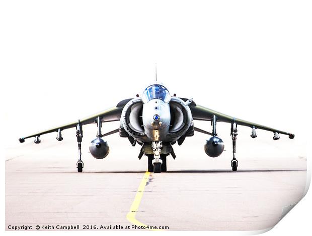 RAF Harrier head-on Print by Keith Campbell