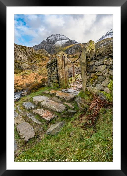 Iron Gate Cwm Idwal Wales Framed Mounted Print by Adrian Evans