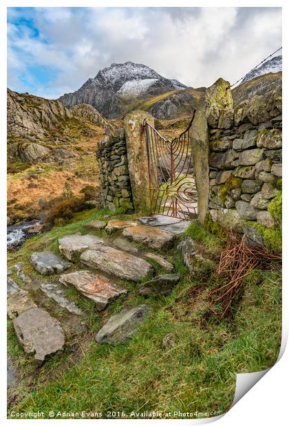  Iron Gate Cwm Idwal Wales Print by Adrian Evans