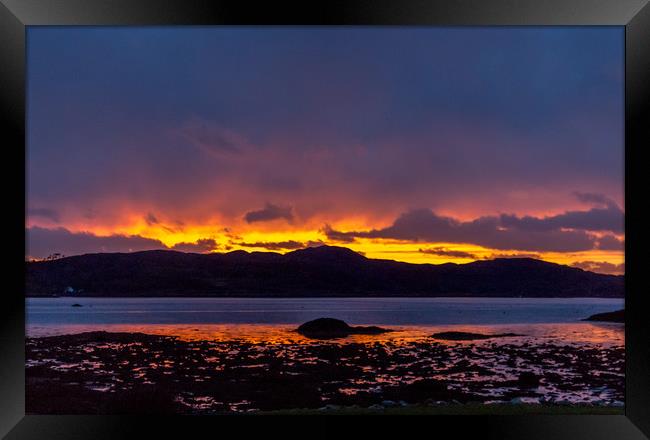 Sunset over the Sound of Arisaig Framed Print by Pauline MacFarlane