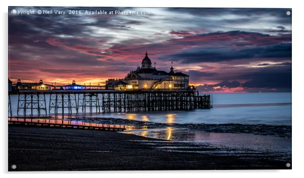 Sunrise Over The Pier Acrylic by Neil Vary