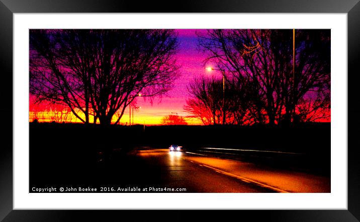 Sunrise on the way to work one morning Framed Mounted Print by John Boekee