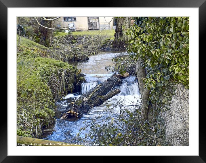 waterfall Framed Mounted Print by paul ratcliffe