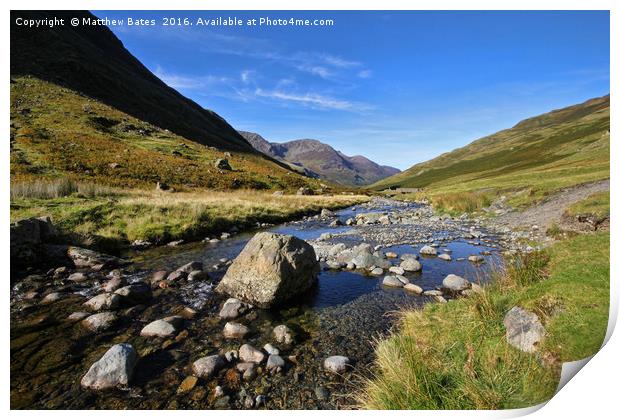 Lake District stream Print by Matthew Bates