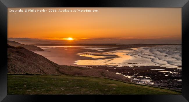 Golden Sunset on Bamburgh Beach Framed Print by Naylor's Photography