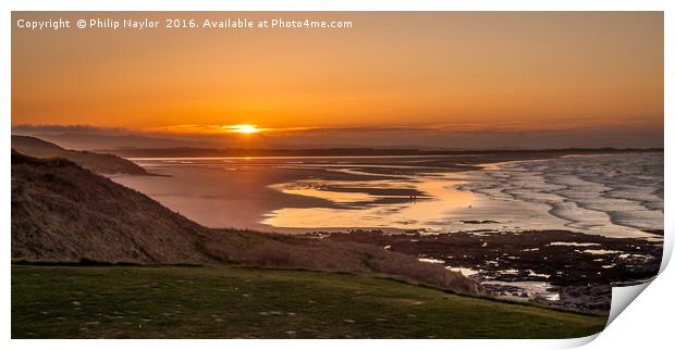 Golden Sunset on Bamburgh Beach Print by Naylor's Photography