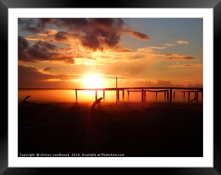 East coast sunrise Framed Mounted Print by chrissy woodhouse