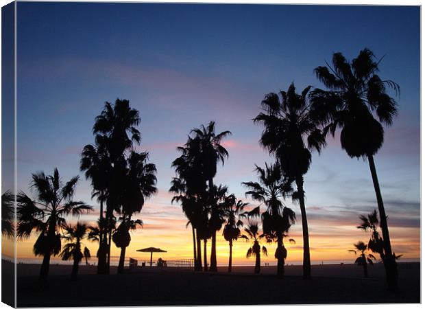 Santa Monica Sunset Canvas Print by Mark Burnett