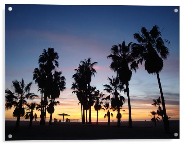 Santa Monica Sunset Acrylic by Mark Burnett