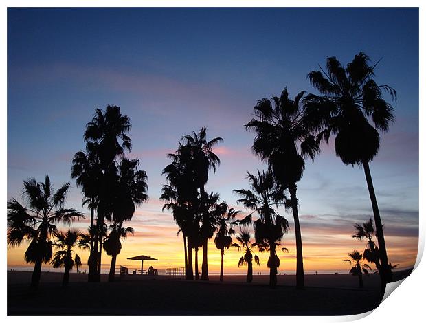 Santa Monica Sunset Print by Mark Burnett