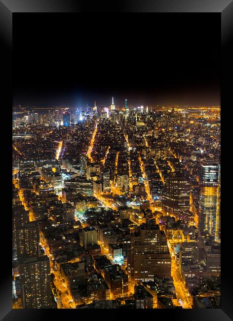 Midtown view from Freedom Tower New York Framed Print by Greg Marshall